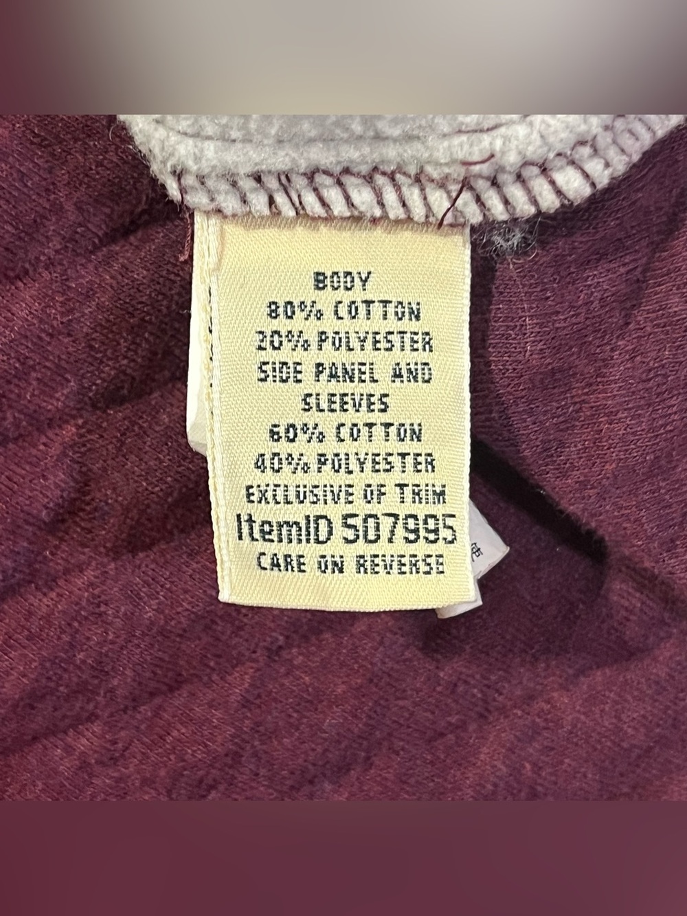 Women’s LL Bean Quilted Funnel Neck Sweater, Size Large, Burgundy - Picture 5 of 5